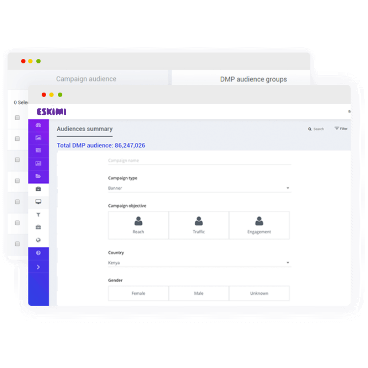 Telecom DMP audience dashboard | Eskimi