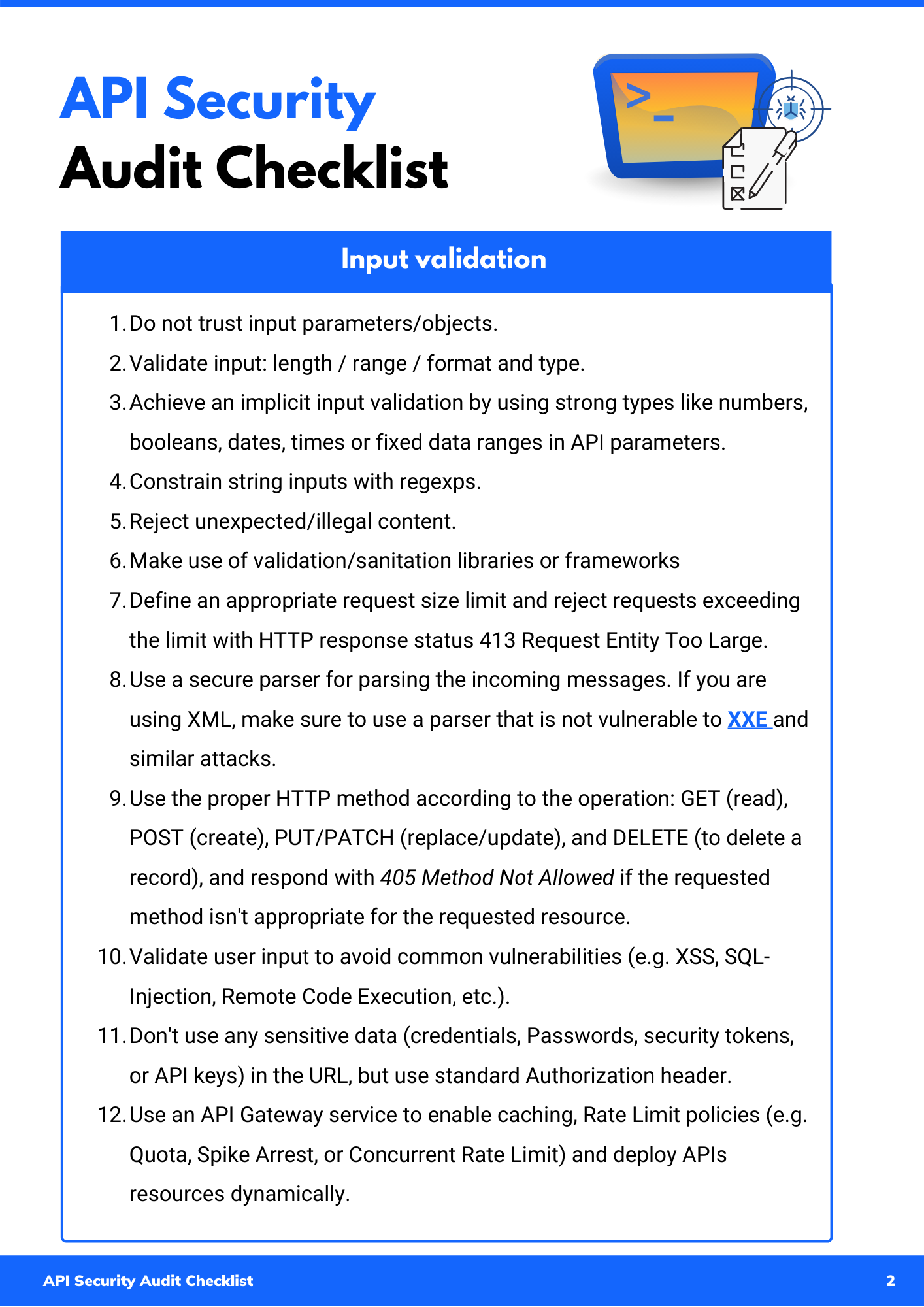 Checklist for API Security Audit - Developers & Agencies