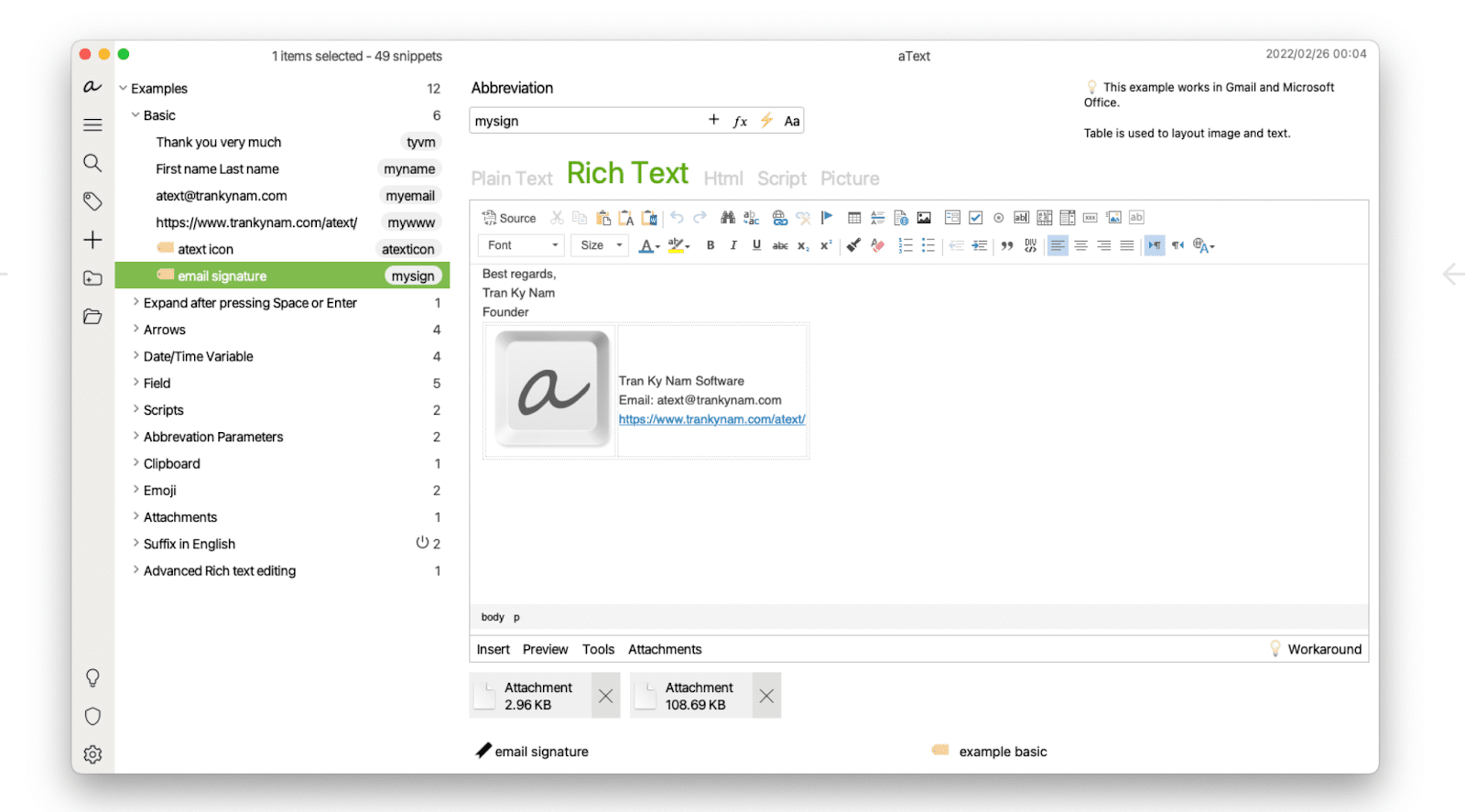 Text blaze alternative - aText