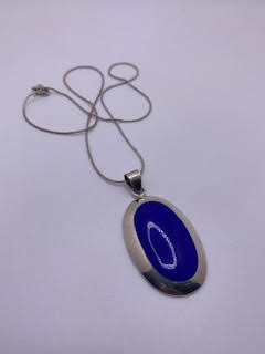 Silver & Blue Pendant Necklace