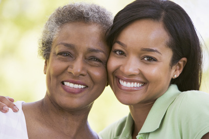 Adult mom and daughter