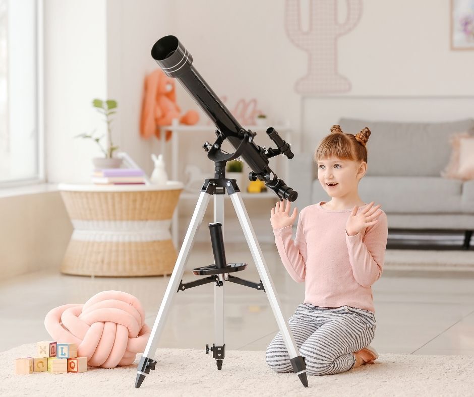 girl with telescope