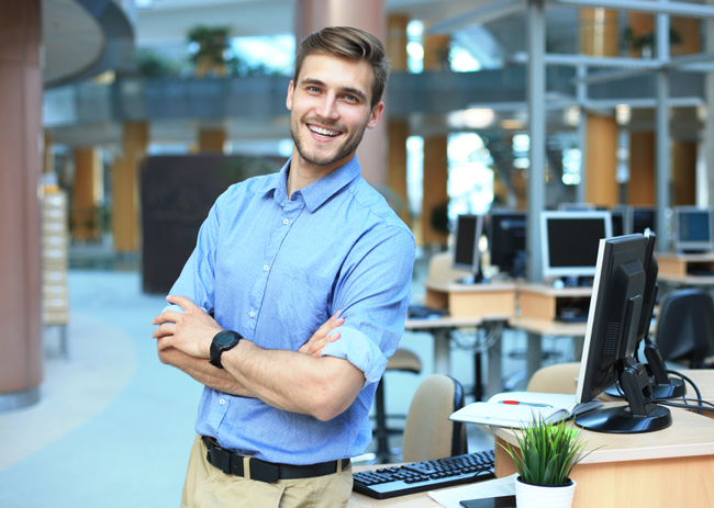 man in an office