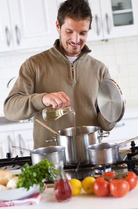 man cooking in the kitchen