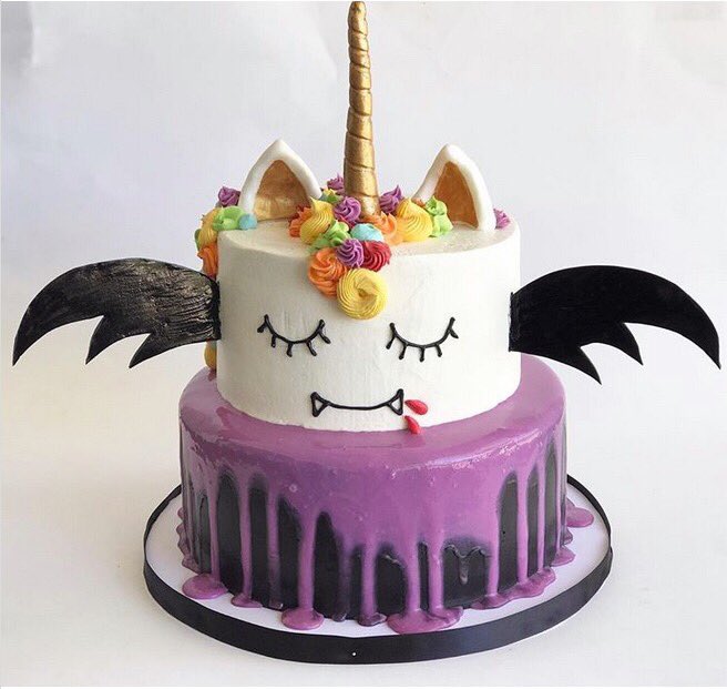 halloween unicorn birthday cake
