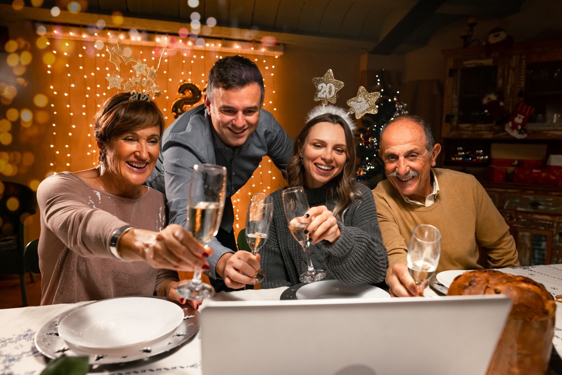 Group of adults toasting to the New Year