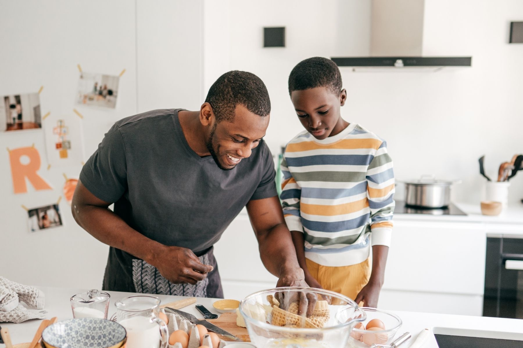 Father & son baking together