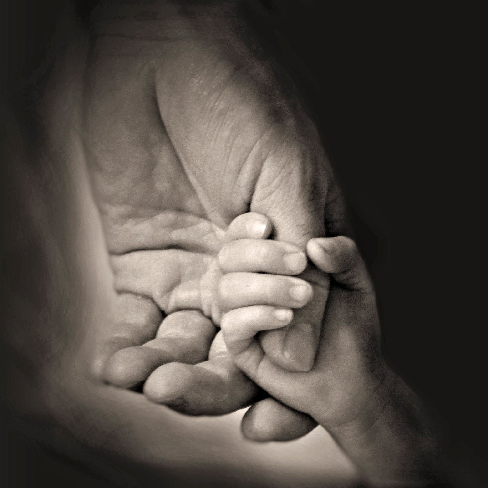 father child hands