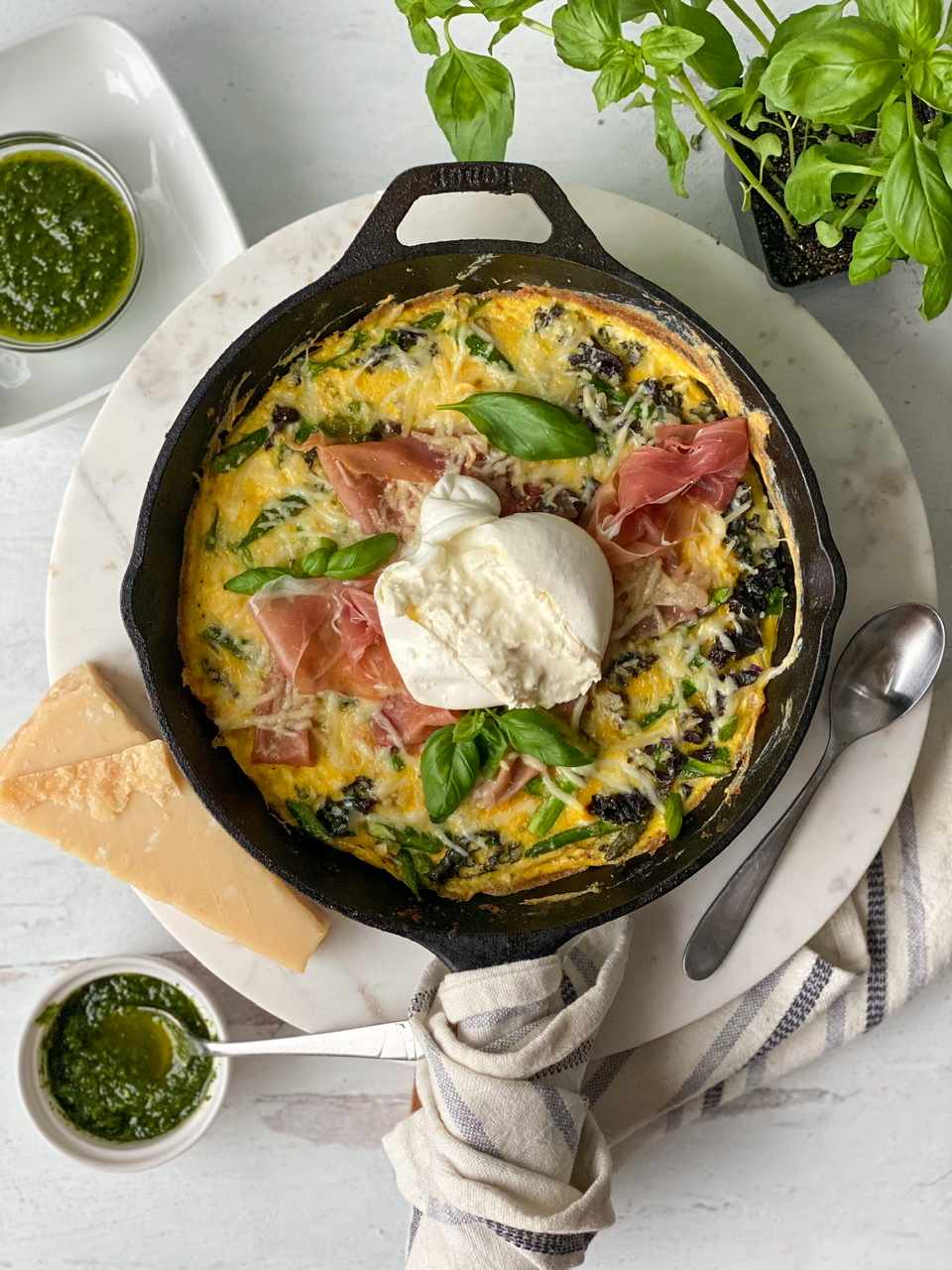 Prosciutto Asparagus & Burrata Frittata