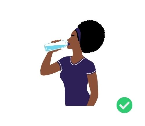 Illustration of woman drinking water