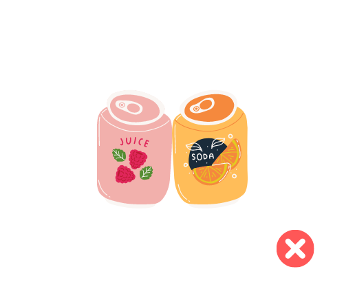 Illustration of soda and juice