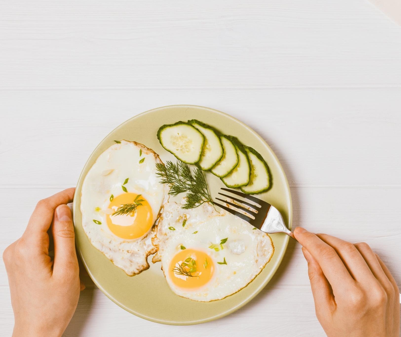 plate with eggs and vegetables