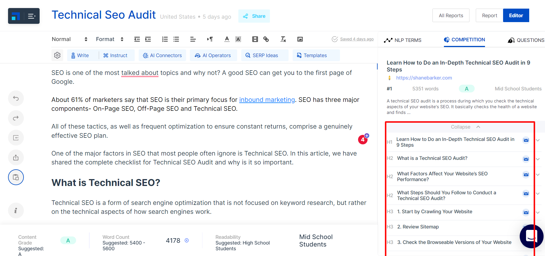 Analyze the First page of Google