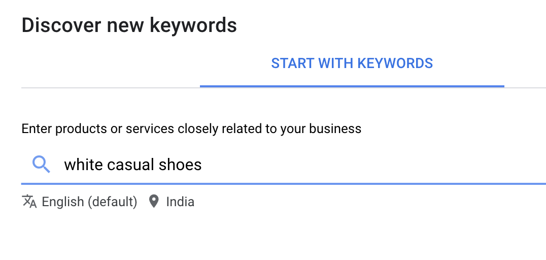 Start with keywords
