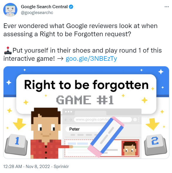 Screenshot of Google Search Central’s Tweet about Interactive YouTube Video