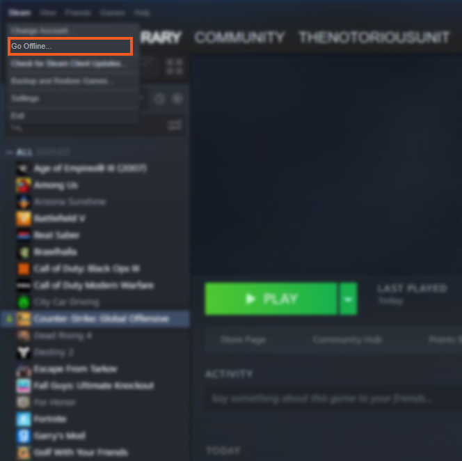 How to restart Steam Client CSGO