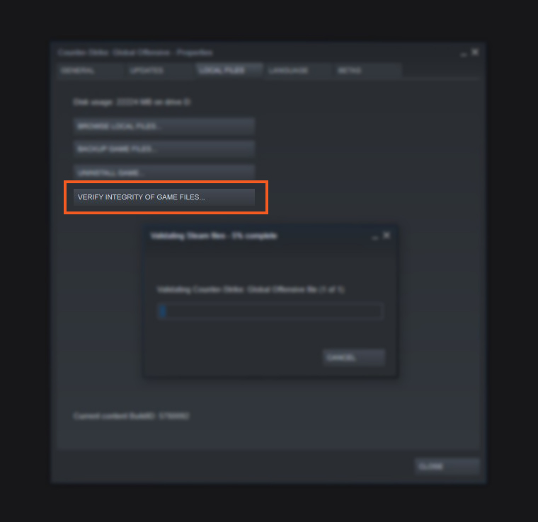 CSGO Steam Properties Verify Integrity Files