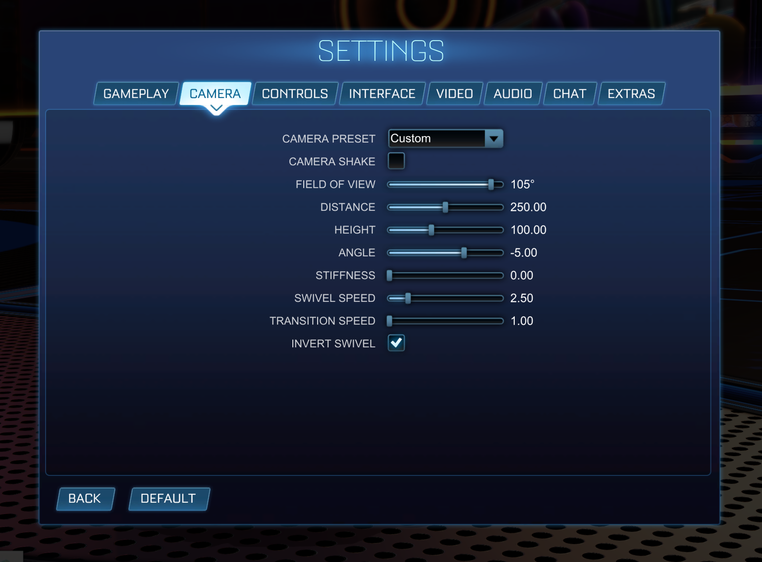 Best Rocket League Settings Camera