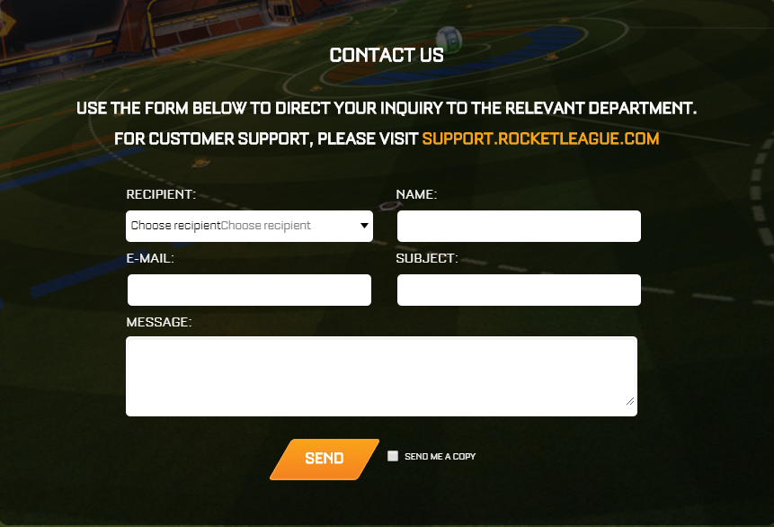 Rocket League Support Ticket