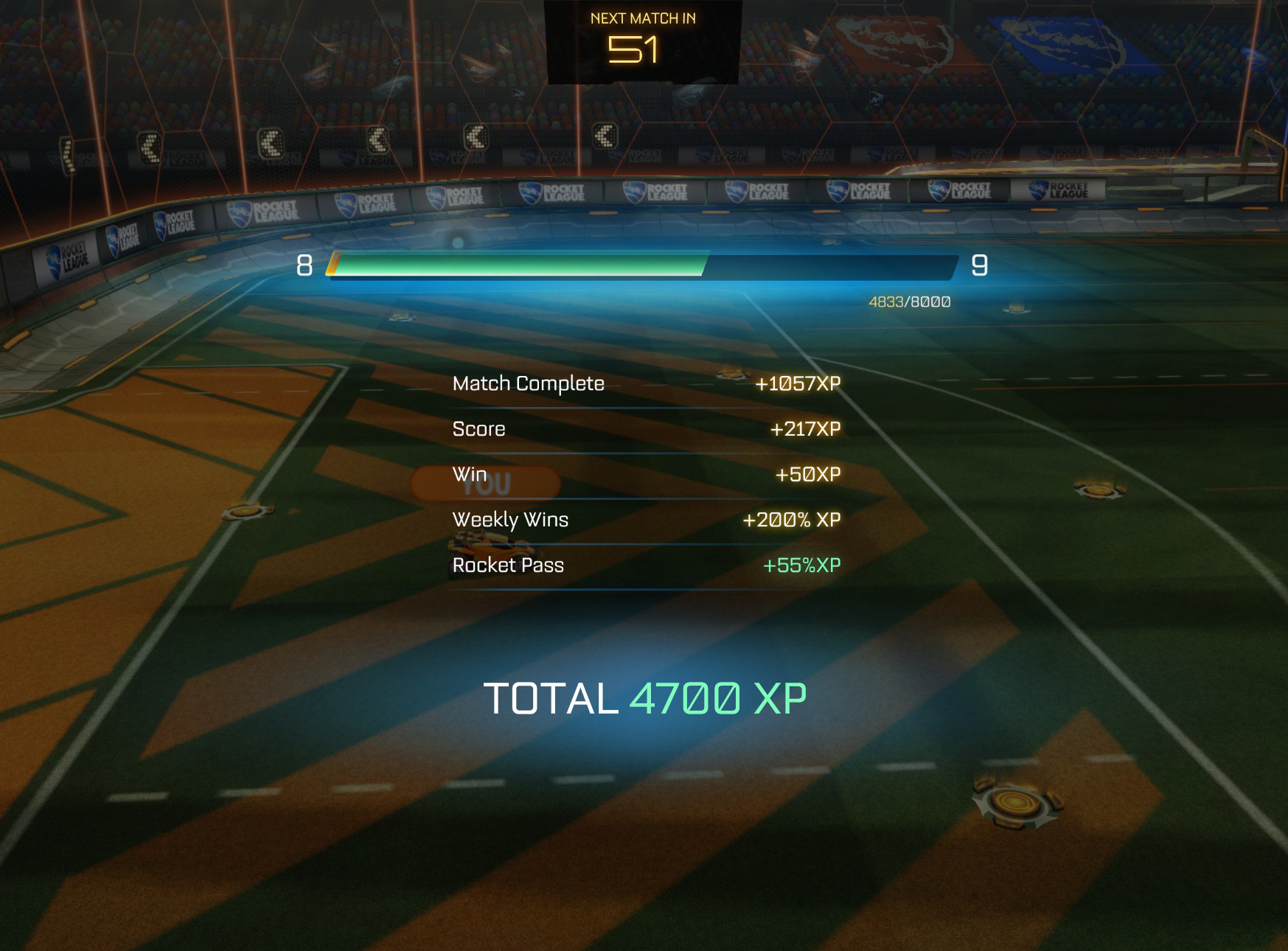 Rocket League XP level progression