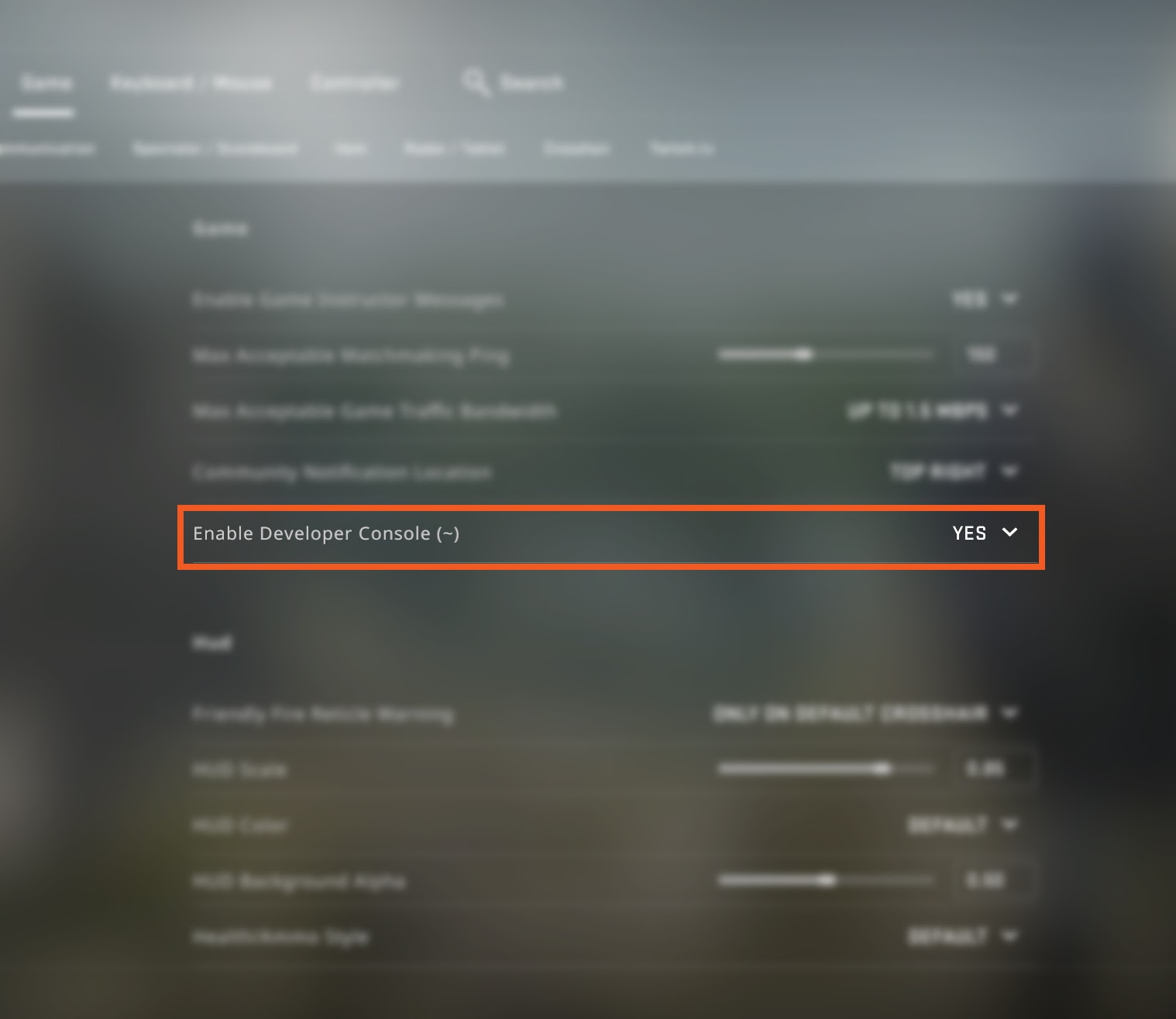 CSGO Enable console