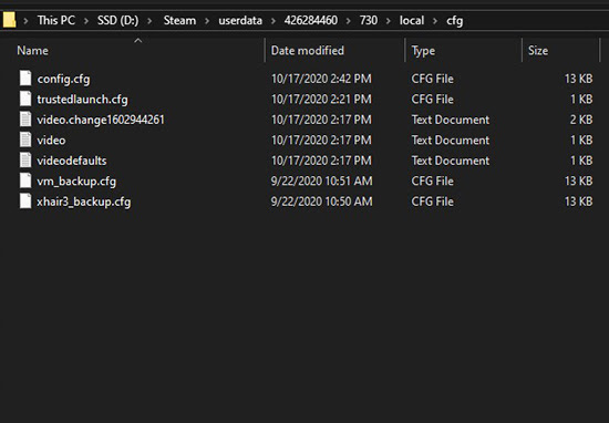 CSGO cfg files how to find