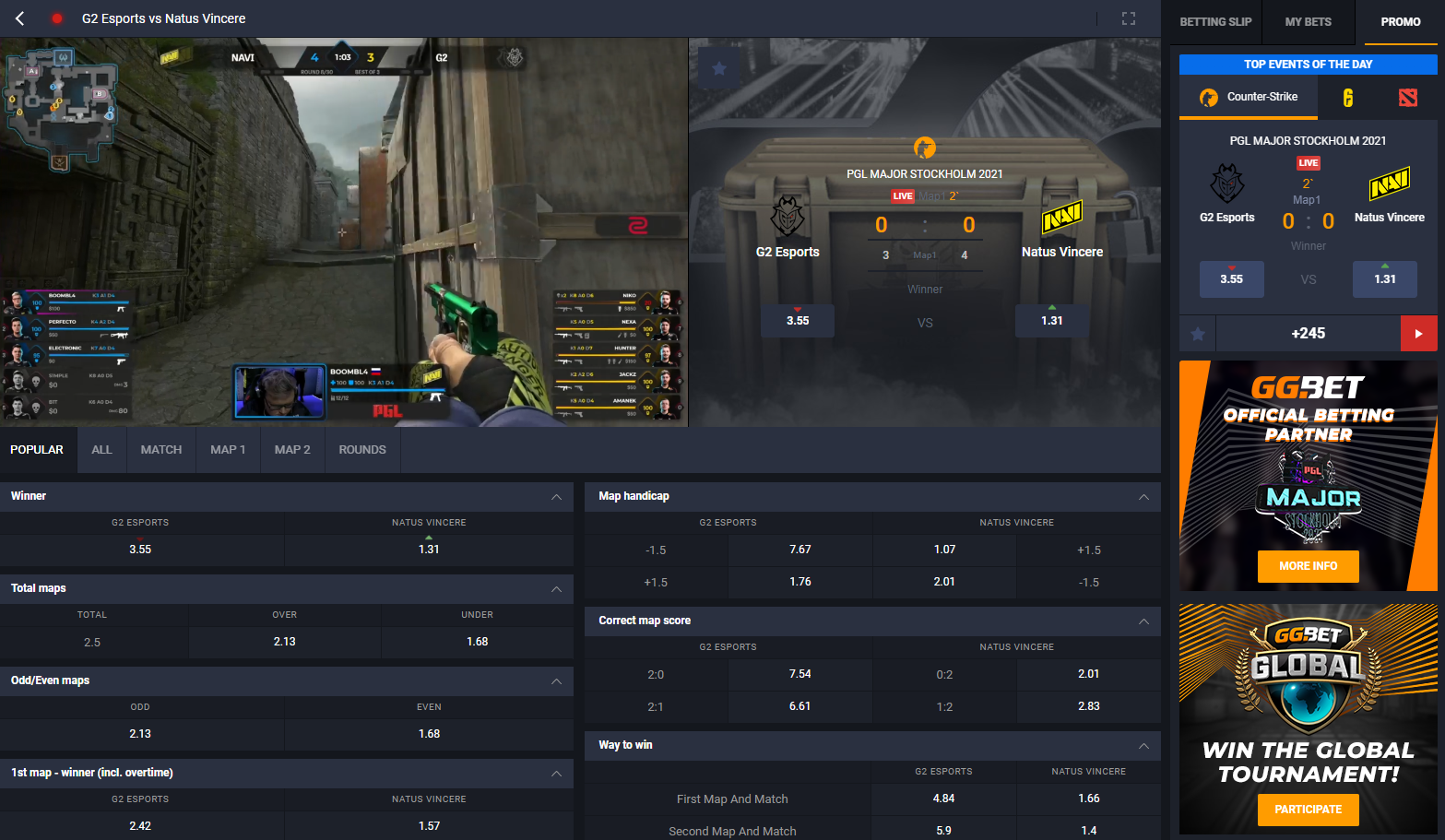 GGBet CSGO Betting
