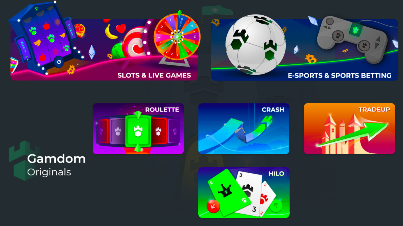 Gamdom Games Available