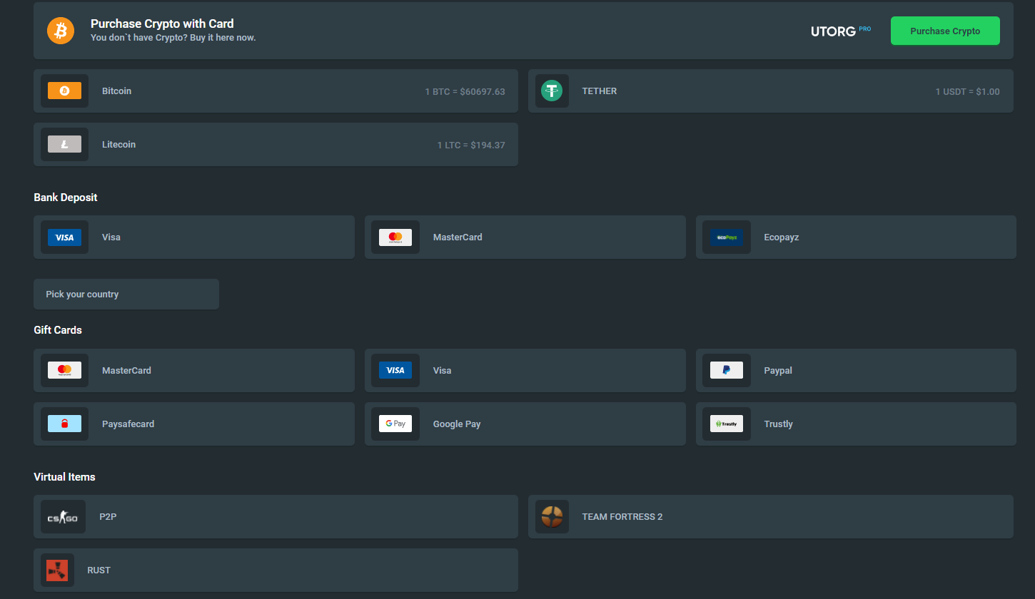 Gamdom Payment Option