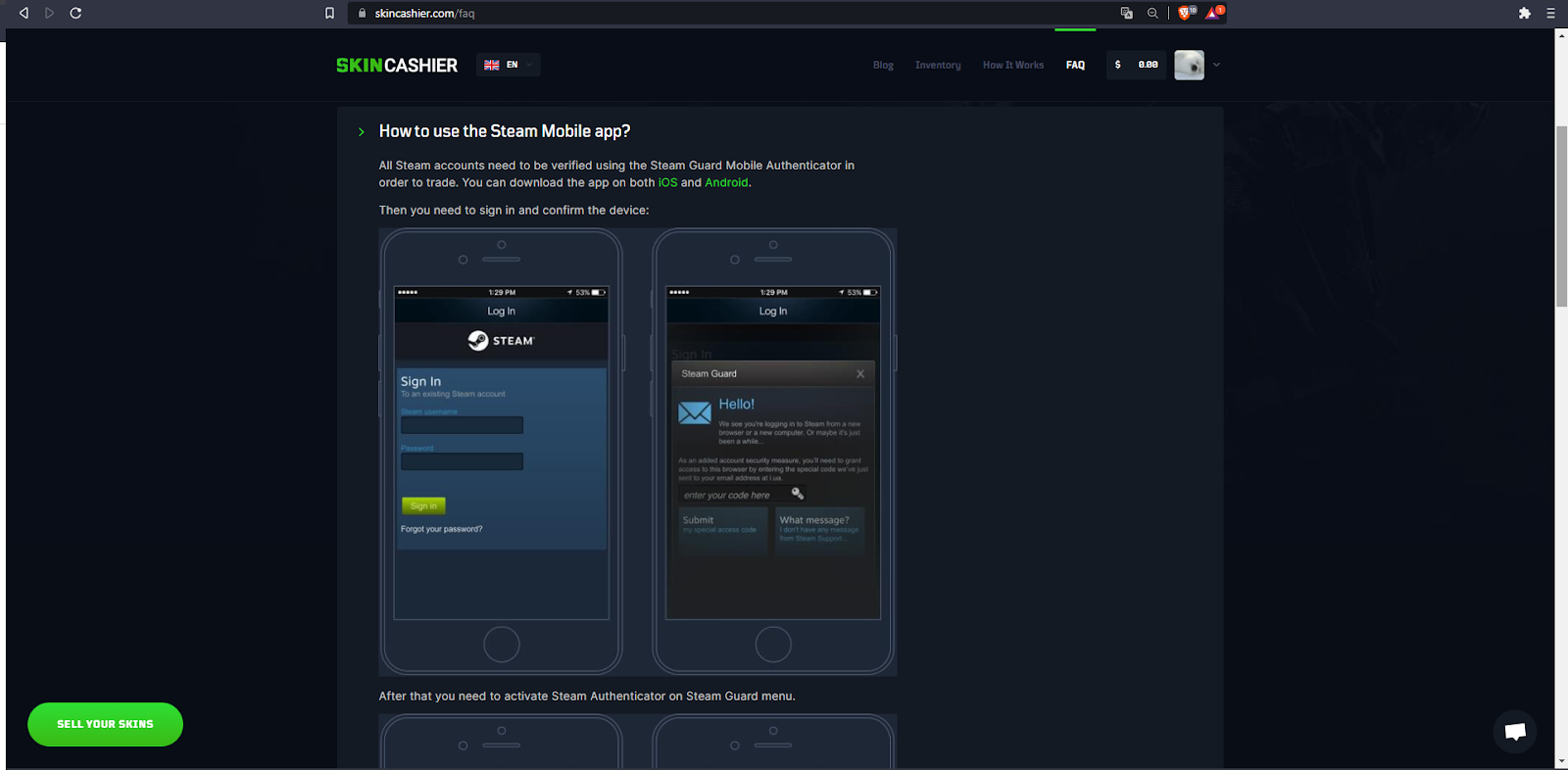 Skincashier Steam App