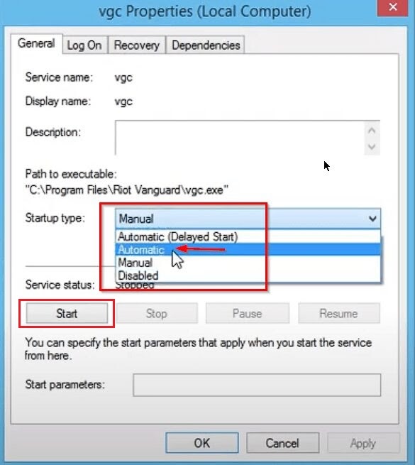 VGC Service setup