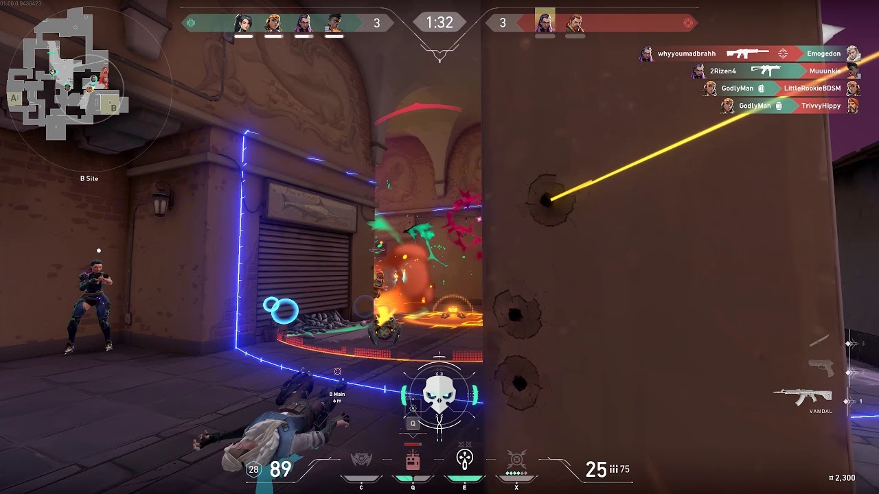 Raze AOE damage in tight spaces