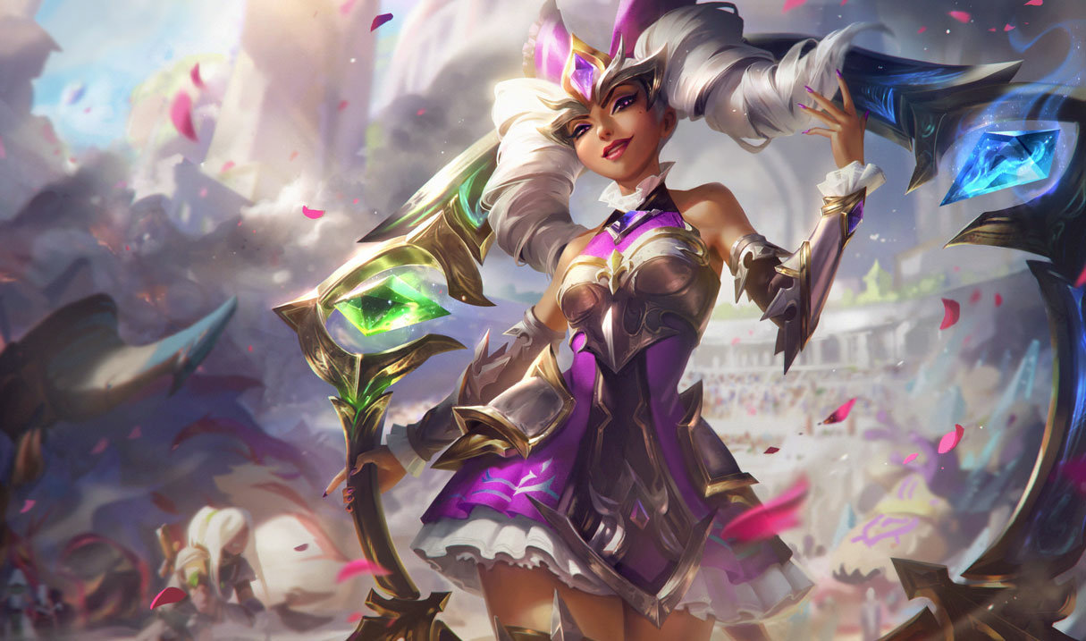 Qiyana wearing an elegant armor set and looking confident.