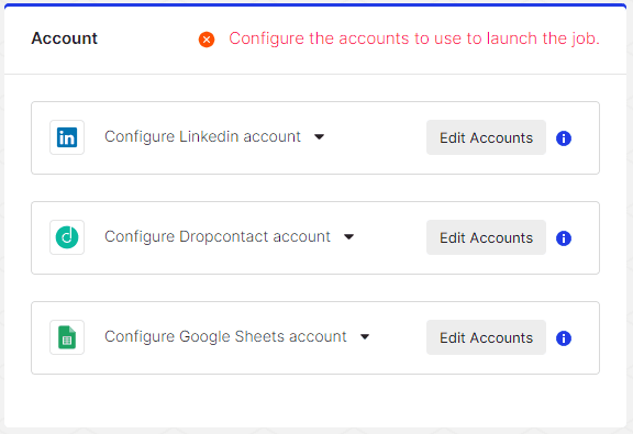 Connecter ses comptes LinkedIn, Dropcontact et Google Sheets