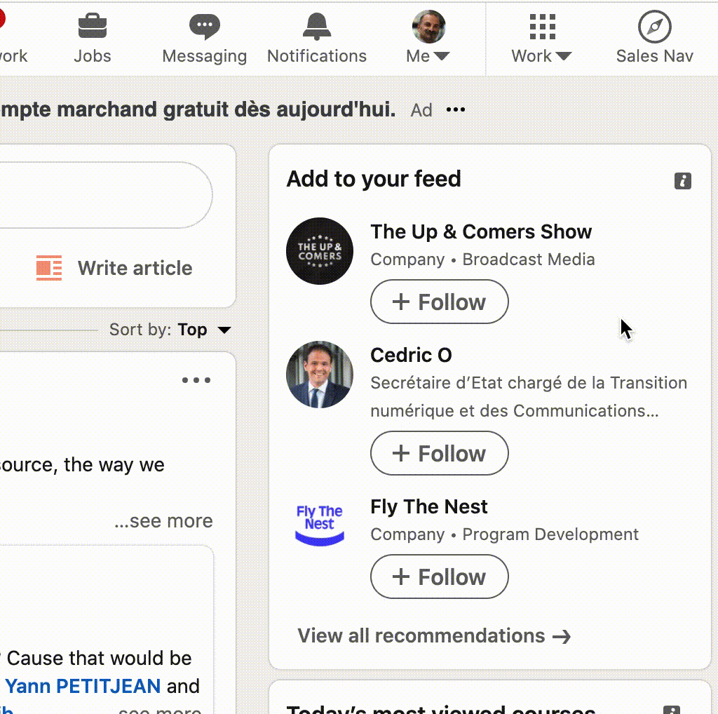 linkedIn - Preferences