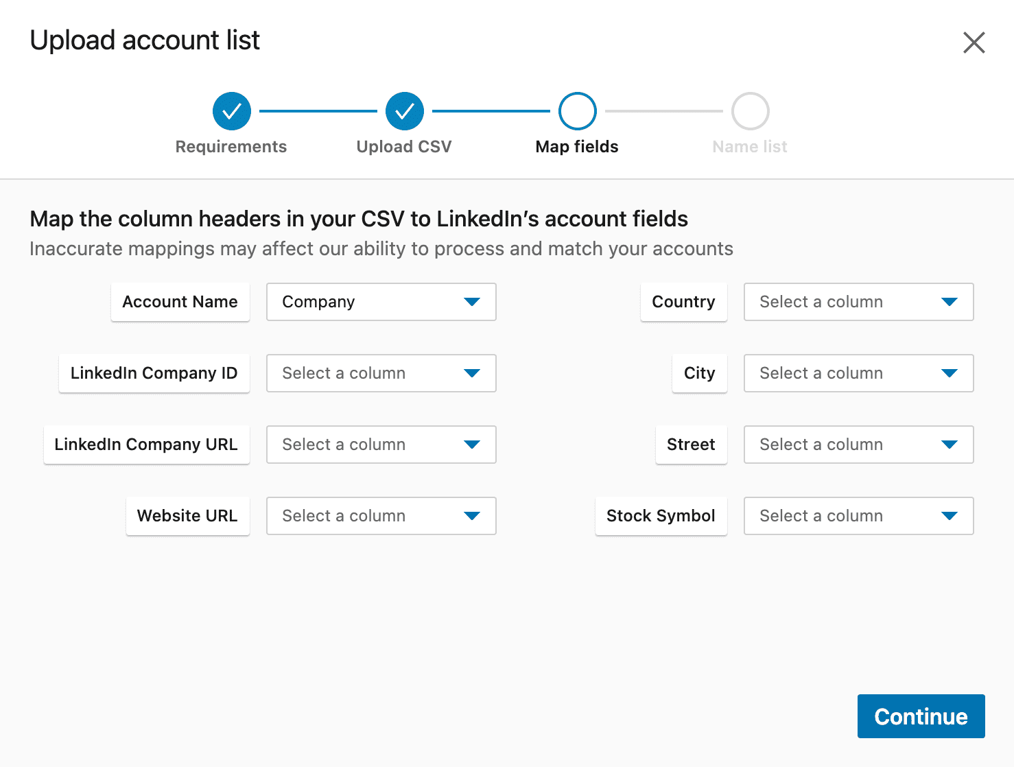 importer ses listes d'entreprises directement dans LinkedIn Sales Naviator