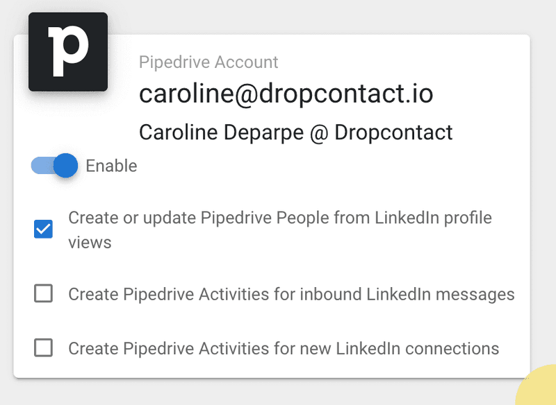 Allow Dux-Soup to create new contact sheets in Pipedrive
