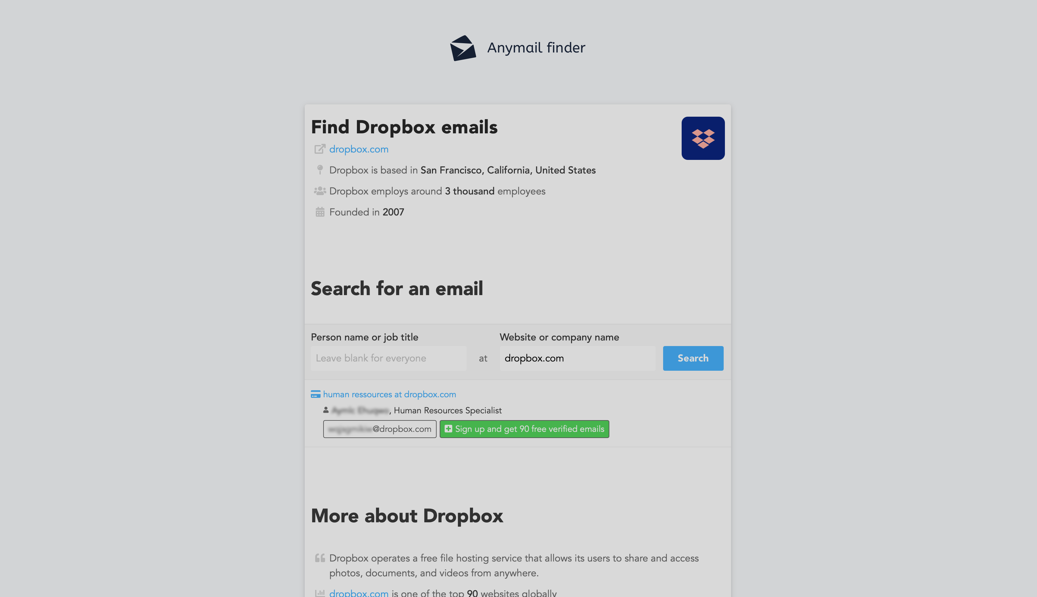 Top best Email Finder and B2B enrichment tool: Anymail Finder