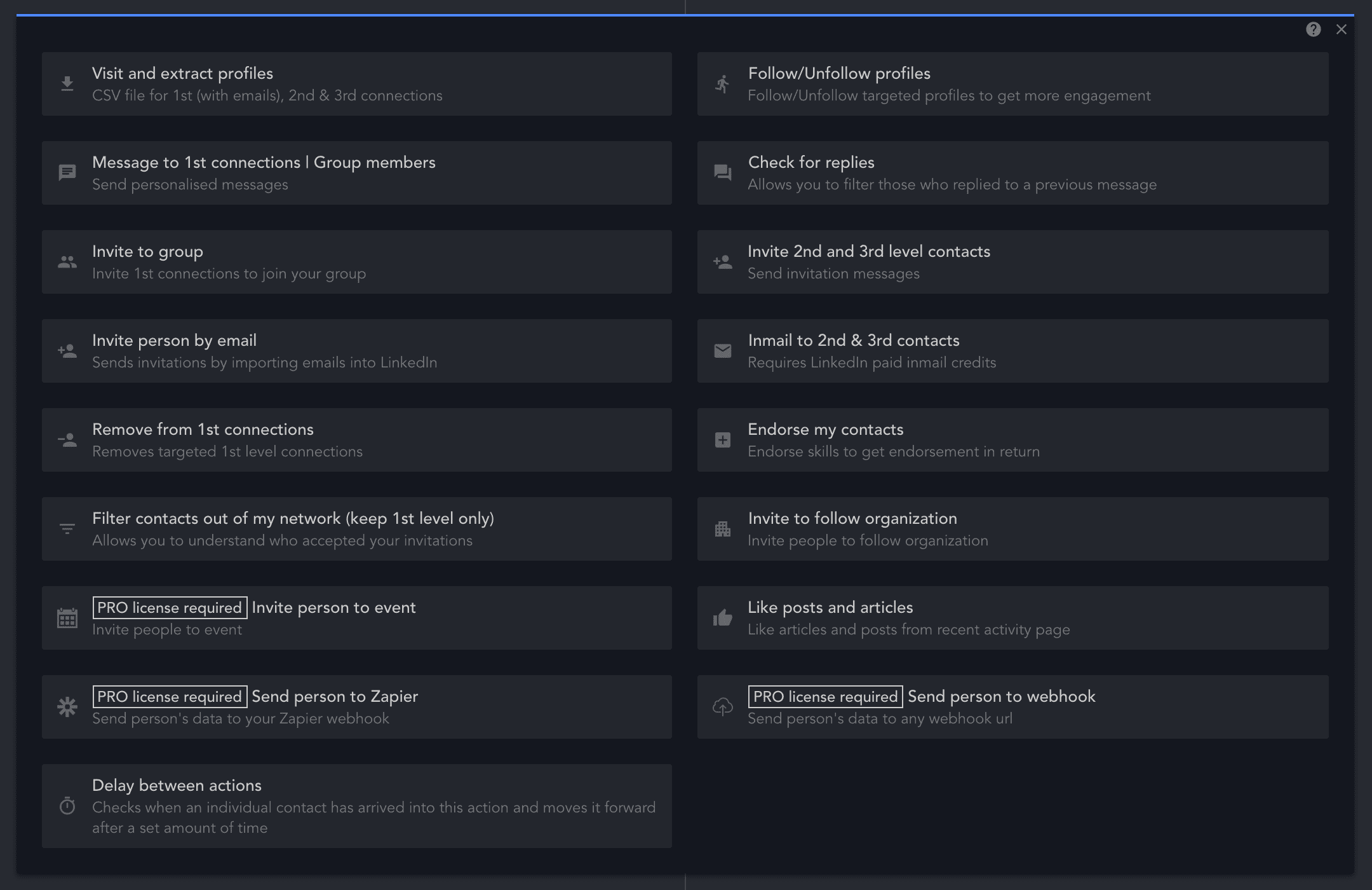 Linked Helper 2: LinkedIn actions automation