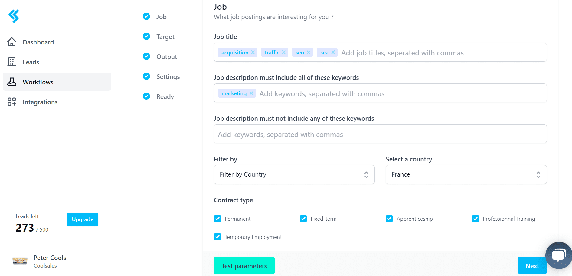Coolsales - Extension to scrape LinkedIn and add your lead to CRM