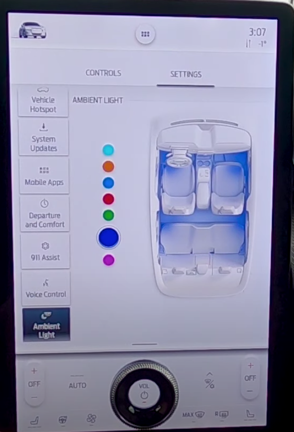 2021 Ford Mustang MachE Vehicle Settings Lighting