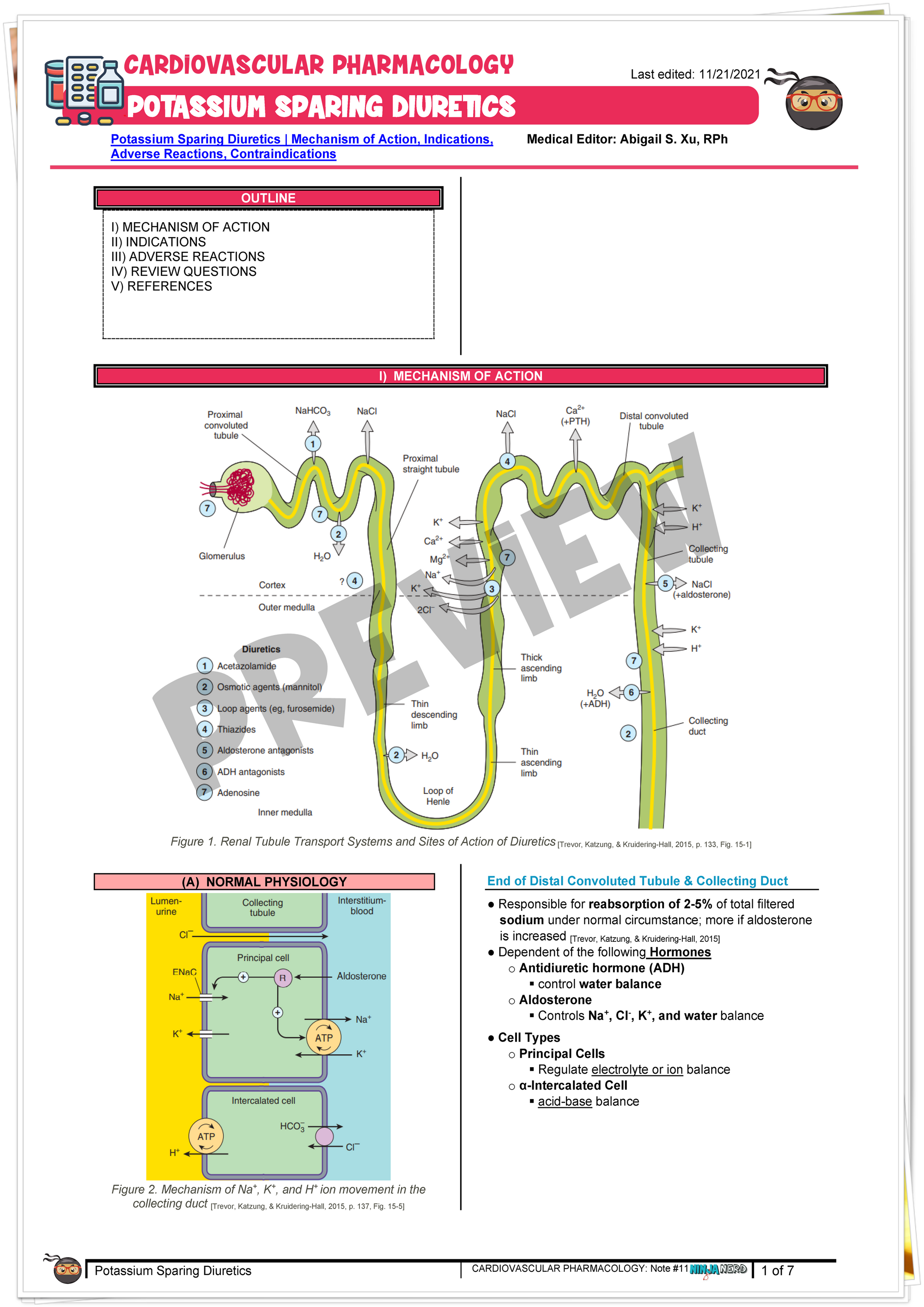 Potassium Sparing Diuretics Mechanism of Action, Indications, Adverse