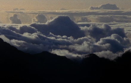 Photograph of cascading clouds