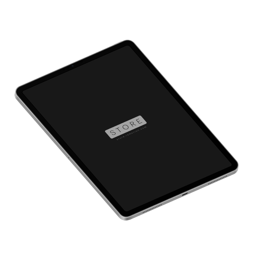 iPad Pro Silver Isometric PSD Mockup