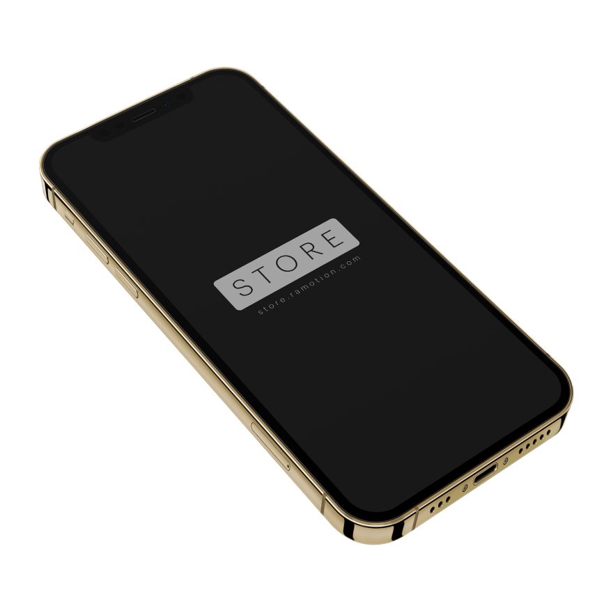 iPhone 12 Pro Gold Perspective PSD Mockup
