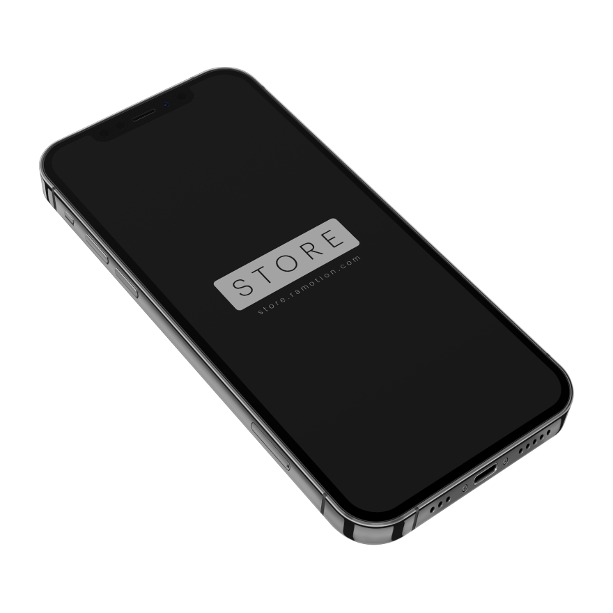 iPhone 12 Pro Graphite Perspective PSD Mockup