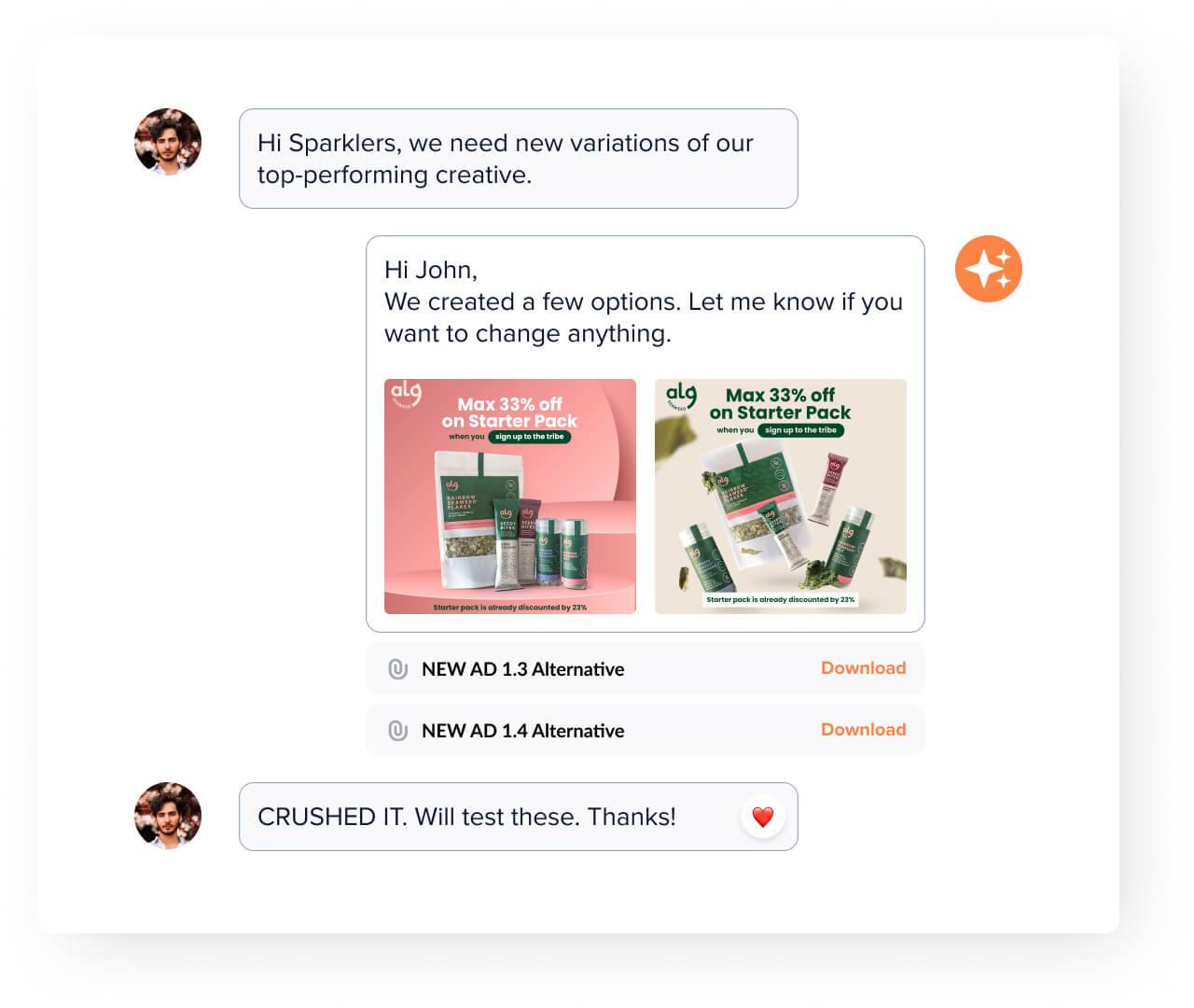 Send a creative brief and get it designed in 24 hours