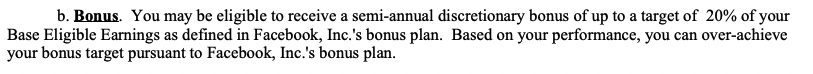 Facebook Bonus Structure