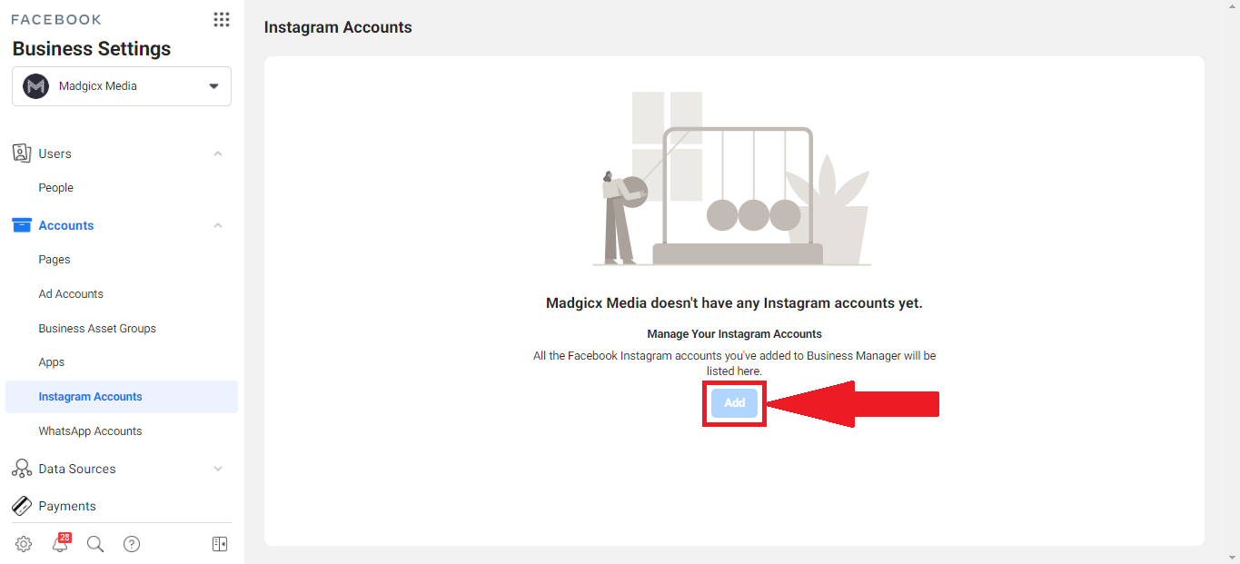Add an Instagram account to the Business Manager