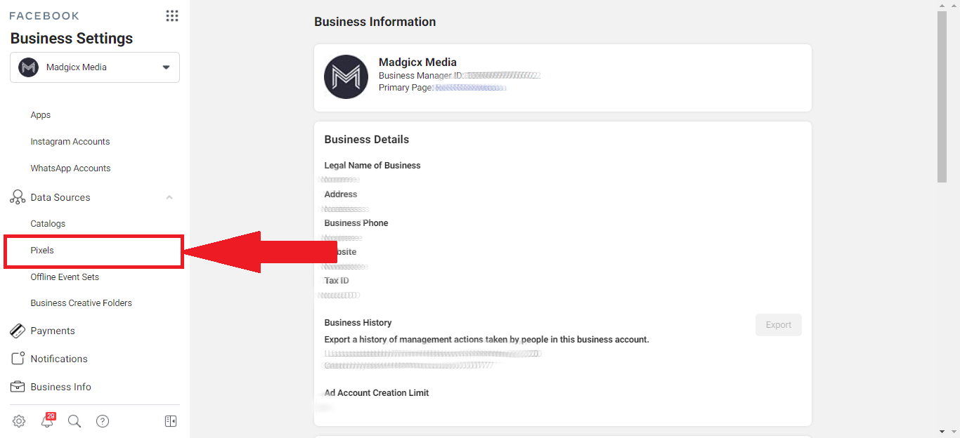 Create a Pixel in the Business Manager